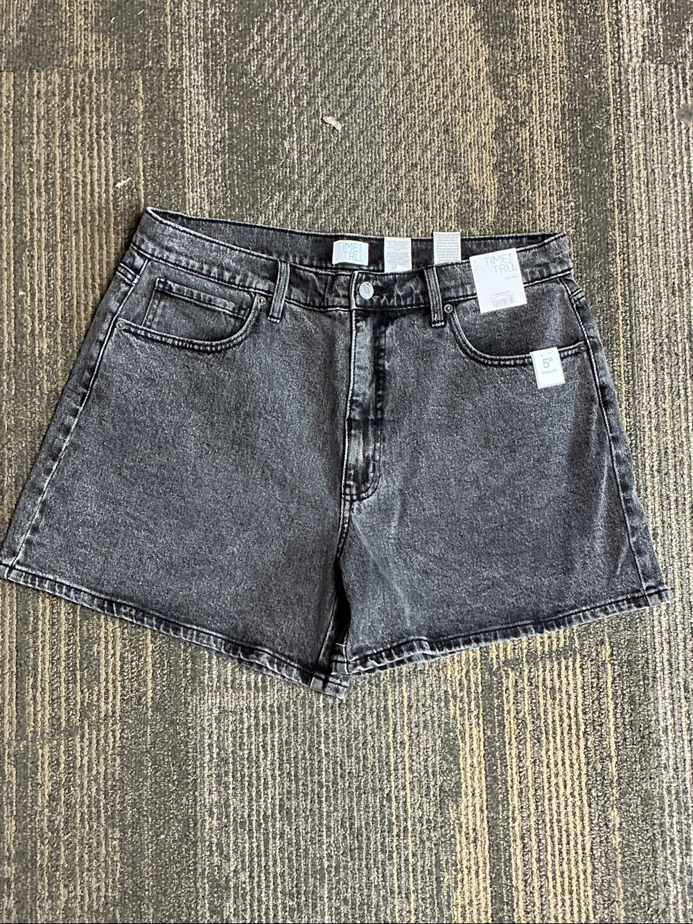 Time and Tru High Rise Black Jean Shorts